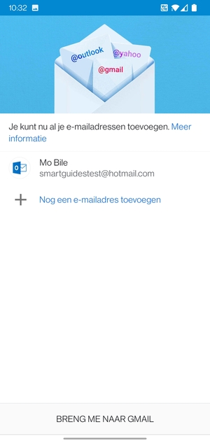 Selecteer BRENG ME NAAR GMAIL