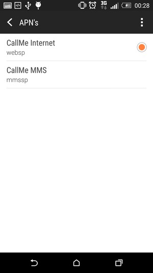Selecteer de Menu-knop