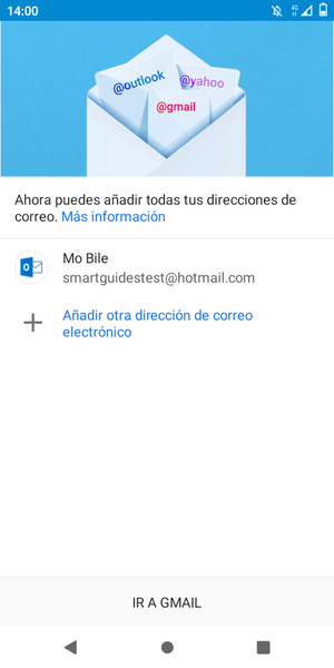 Seleccione IR A GMAIL