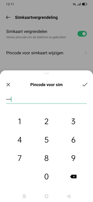 Bevestig uw nieuwe pincode voor de simkaart en selecteer OK