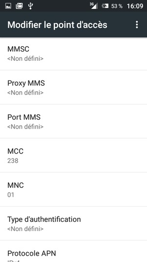 Faites défiler vers le bas et saisissez les informations MMS