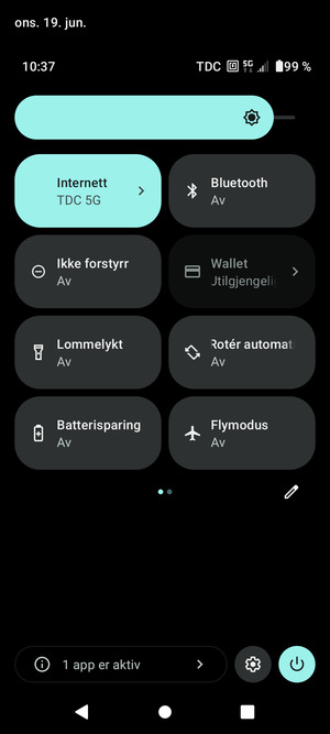 Juster lysstyrken til ønsket nivå