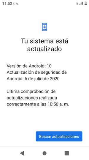 Si su teléfono está actualizado, verá la siguiente pantalla