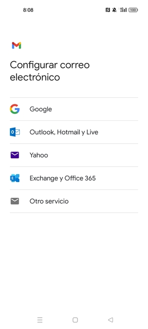 Seleccione Outlook, Hotmail y Live