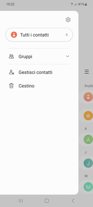 Seleziona Gestisci contatti