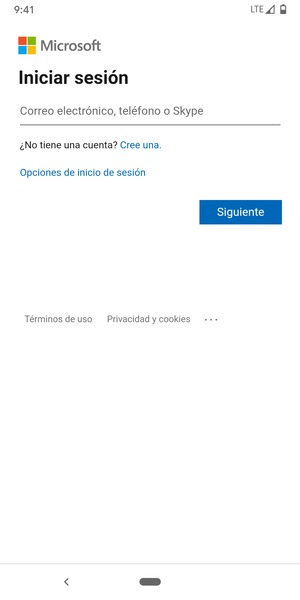 Introduzca su Dirección de correo electrónico y seleccione Siguiente