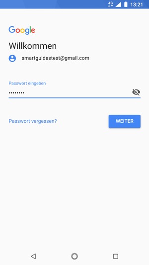 Geben Sie Ihre Passwort ein und wählen Sie WEITER