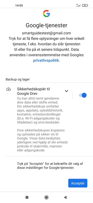 Vælg Acceptér