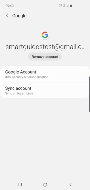 Select Sync account