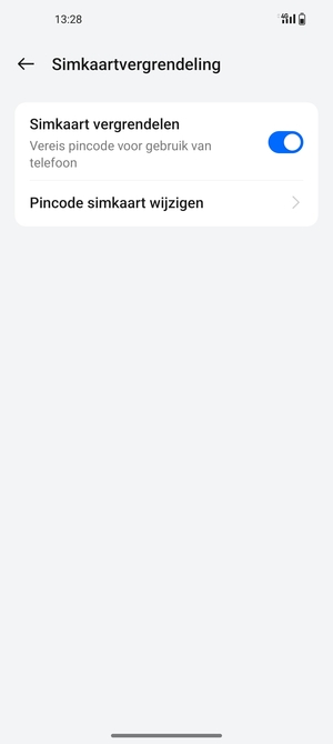 Selecteer  Pincode simkaart wijzigen