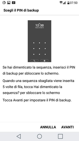 Seleziona AVANTI