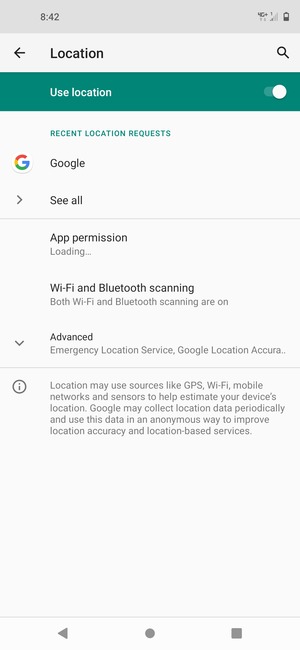 Turn off Use location