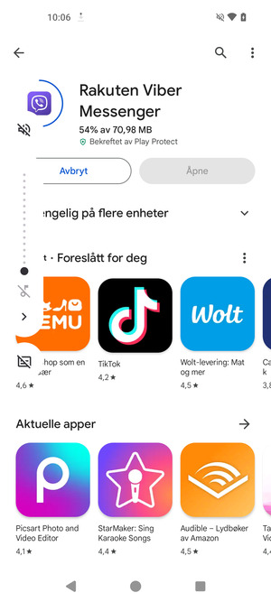 Vent til installasjonen er ferdig