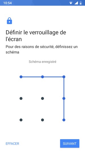 Dessinez un motif de déverrouillage et sélectionnez SUIVANT