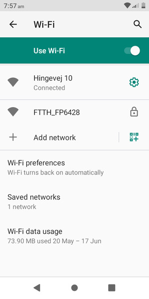 You are now connected to the Wi-Fi network
