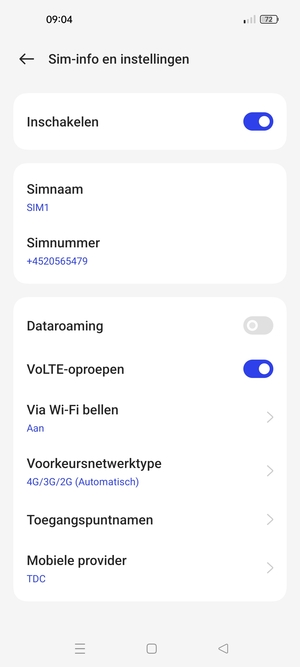 Om van netwerk te wisselen in geval van netwerkproblemen, selecteert u Mobiele provider