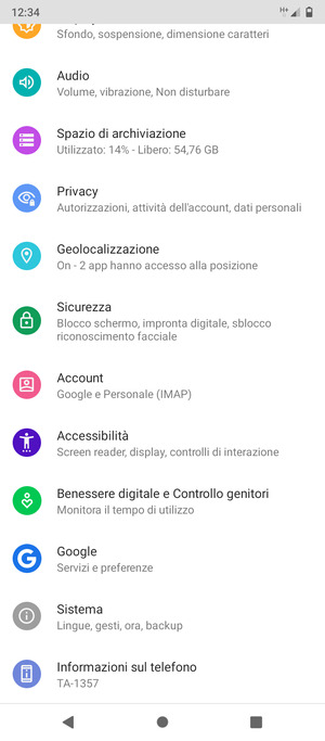 Scorri e seleziona Sicurezza