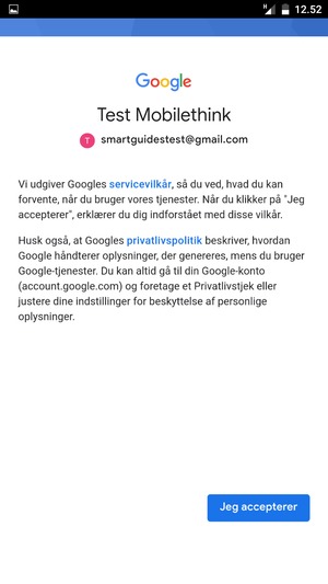 Vælg Jeg accepterer