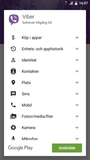 Välj GODKÄNN