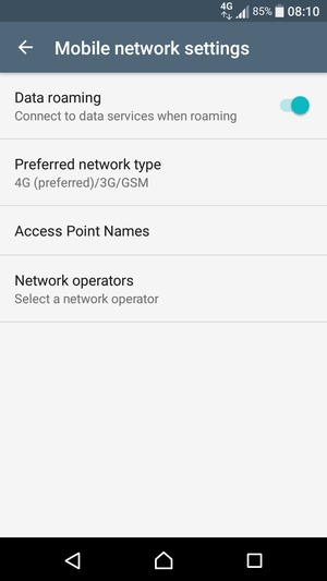 Turn Data roaming on or off