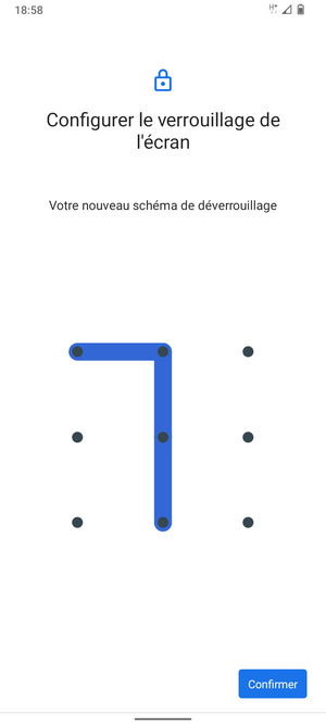 Dessinez de nouveau le schéma de déverrouillage et sélectionnez Confirmer