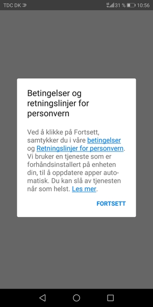 Velg FORTSETT