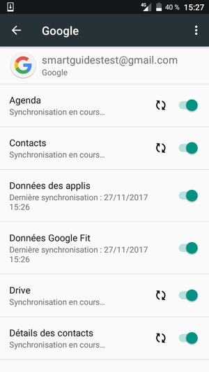 Vos informations seront synchronisées