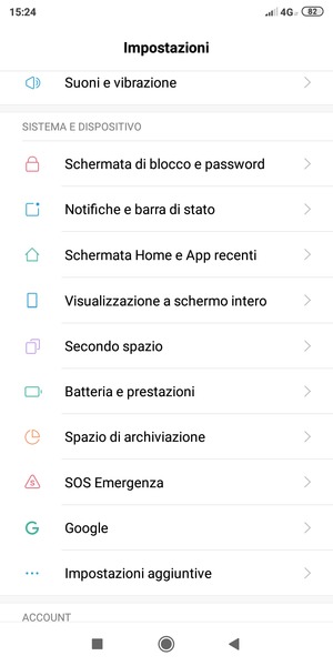 Scorri e seleziona Impostazioni aggiuntive