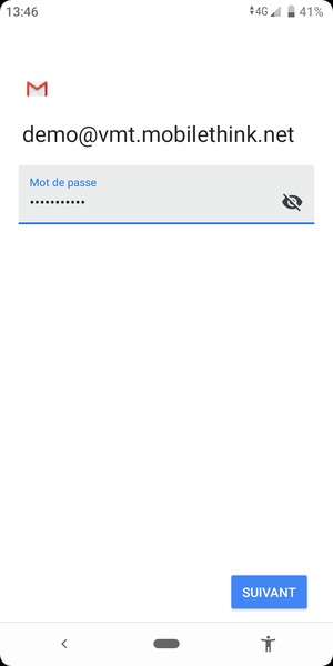 Saisissez votre mot de passe et sélectionnez SUIVANT