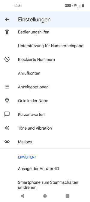 Scrollen Sie und wählen Sie Mailbox