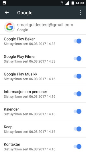 Forsikre deg om at Kontakter er valgt