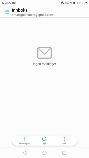Gmail/Hotmail er klar til bruk
