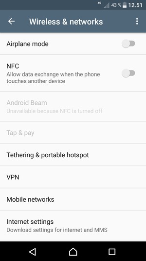 Select Internet settings