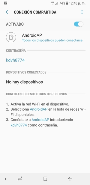 El teléfono ha sido configurado para su uso como módem