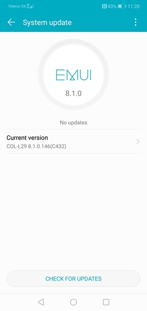 If your phone is up to date, you will see the following screen