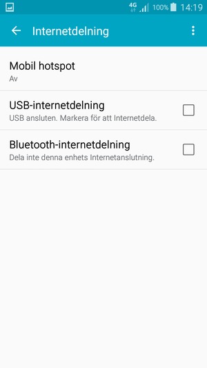Välj Mobil hotspot
