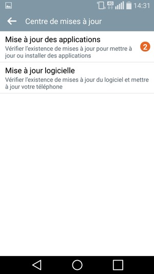 Sélectionnez Mise à jour logicielle
