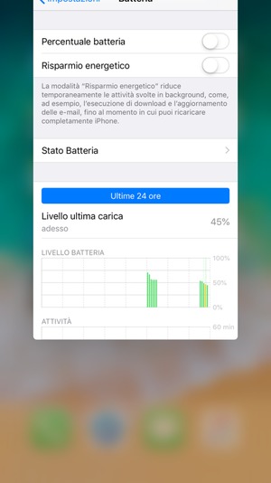 Scorri verso l'alto le app per chiuderle. Ciò ti farà risparmiare batteria.