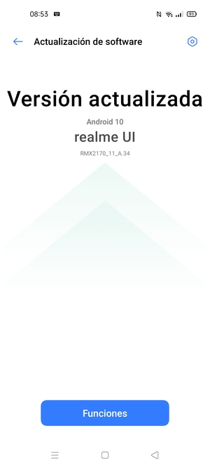 Si su teléfono está actualizado, verá la siguiente pantalla