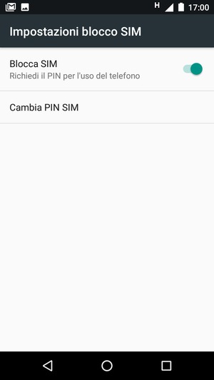 Seleziona  Cambia PIN SIM