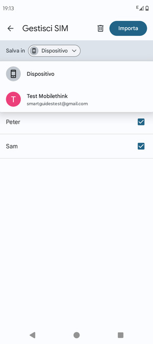 Seleziona il tuo account Google