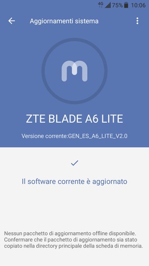 Se il tuo telefono è aggiornato, vedrai la seguente schermata