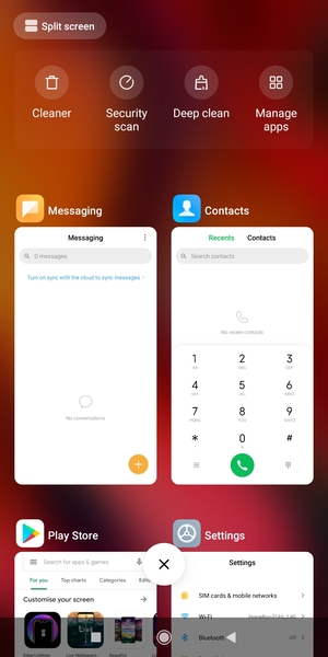Select the Delete icon to close all running apps