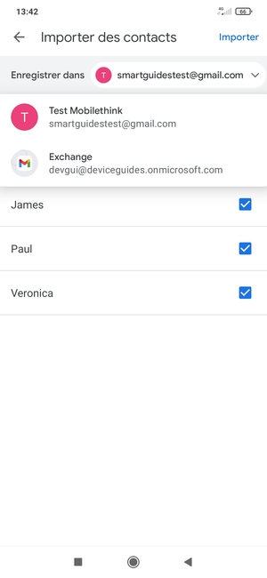 Sélectionnez votre compte Google