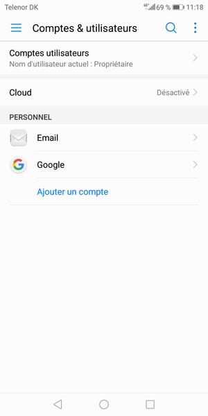 Sélectionnez Google