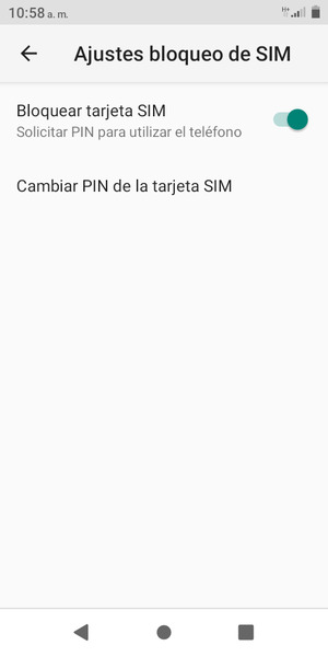 Seleccione Cambiar PIN de la tarjeta SIM