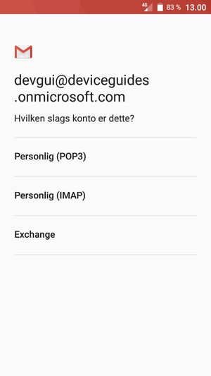 Vælg Exchange