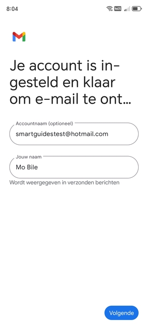 Geef uw account een naam en voer uw naam in. Selecteer Volgende