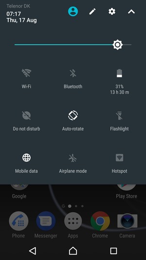 Adjust brightness to the required level