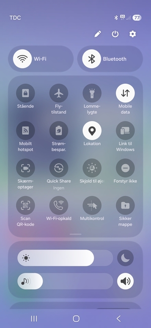 Slå Wi-Fi og Bluetooth fra